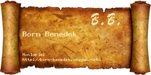 Born Benedek névjegykártya